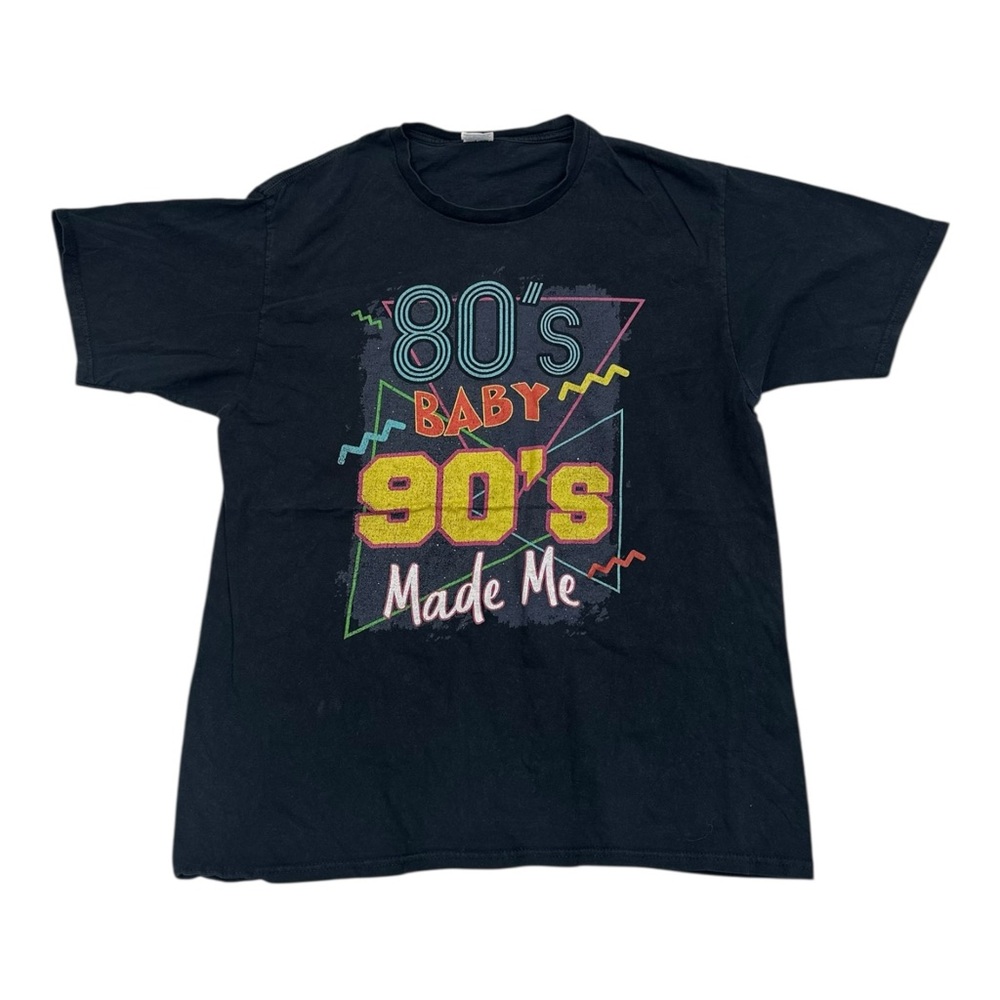 80s Baby 90s Made Me Vintage Black Tee - Adult Size Large